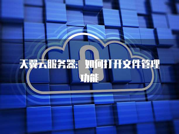 天翼云服务器：如何打开文件管理功能