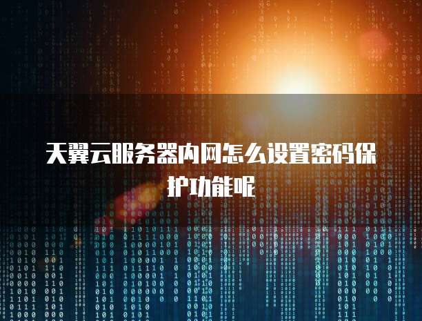 天翼云服务器内网怎么设置密码保护功能呢