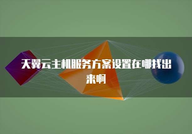天翼云主机服务方案设置在哪找出来啊