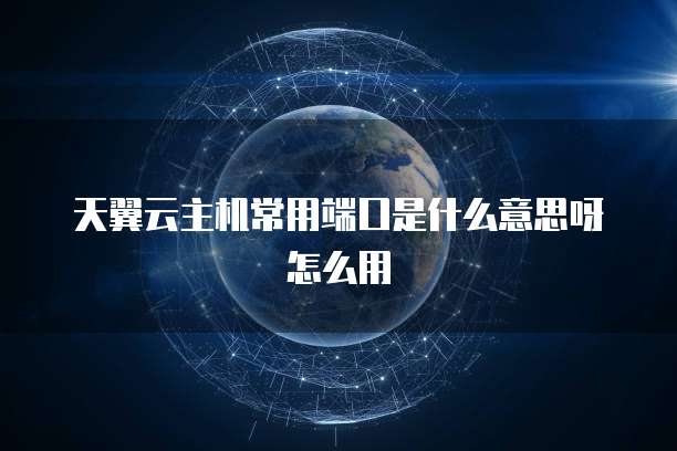 天翼云主机常用端口是什么意思呀怎么用