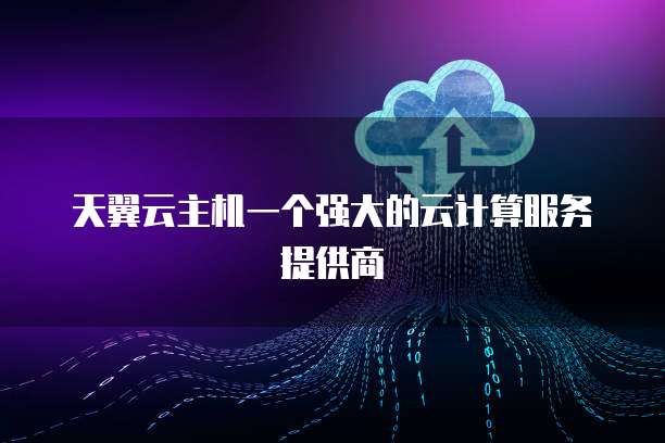 天翼云主机一个强大的云计算服务提供商