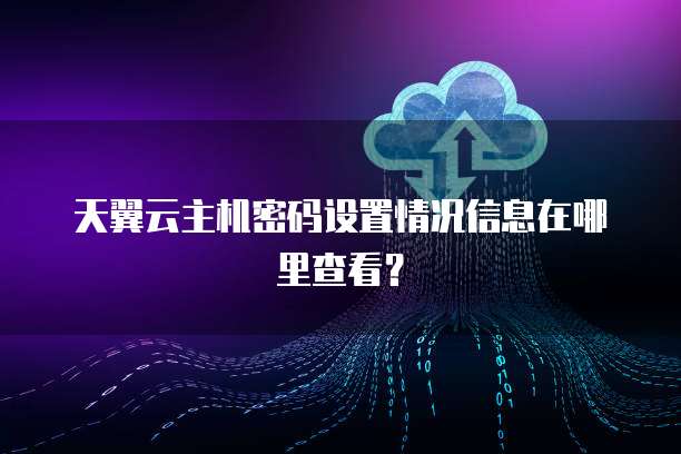 天翼云主机密码设置情况信息在哪里查看？