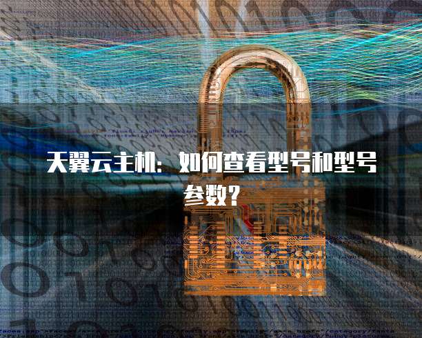 天翼云主机：如何查看型号和型号参数？