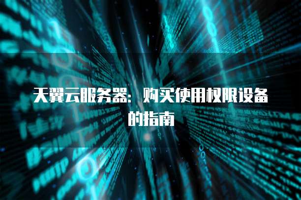 天翼云服务器：购买使用权限设备的指南