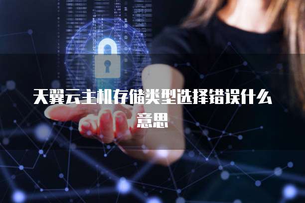 天翼云主机存储类型选择错误什么意思