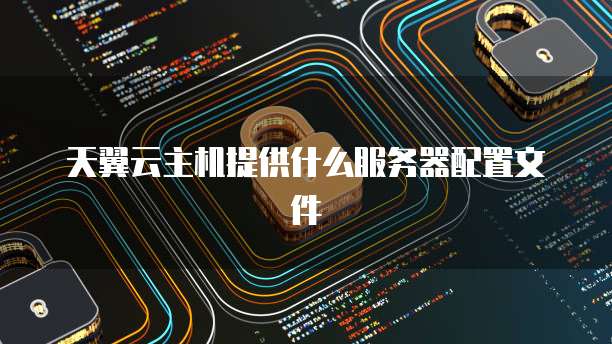 天翼云主机提供什么服务器配置文件