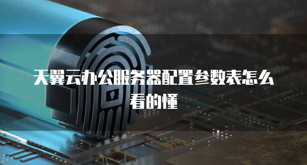 天翼云办公服务器配置参数表怎么看的懂