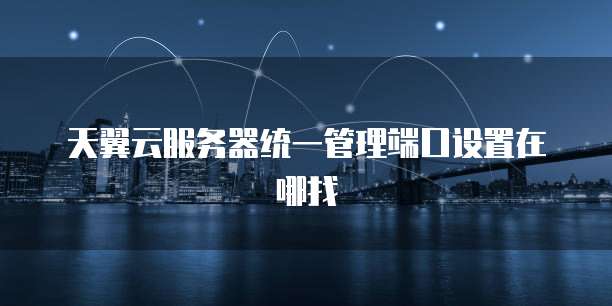 天翼云服务器统一管理端口设置在哪找