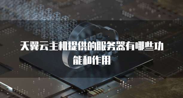 天翼云主机提供的服务器有哪些功能和作用