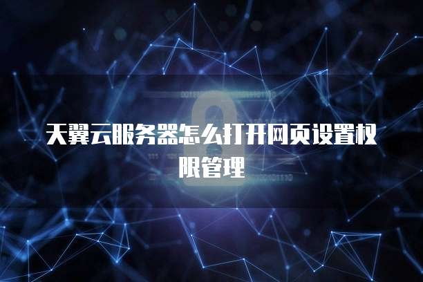 天翼云服务器怎么打开网页设置权限管理