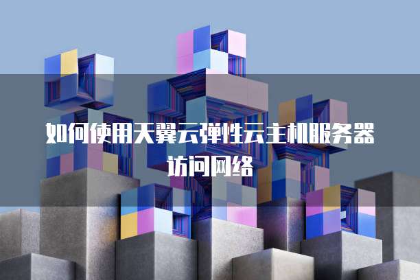 如何使用天翼云弹性云主机服务器访问网络
