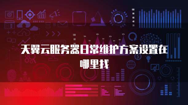 天翼云服务器日常维护方案设置在哪里找