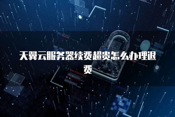 天翼云服务器续费超贵怎么办理退费