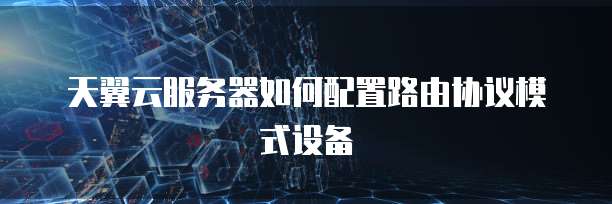 天翼云服务器如何配置路由协议模式设备