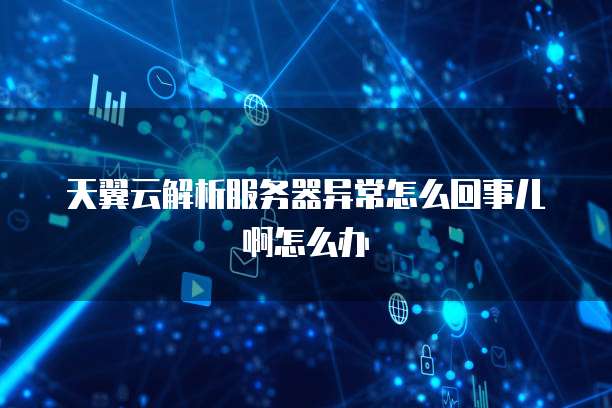 天翼云解析服务器异常怎么回事儿啊怎么办