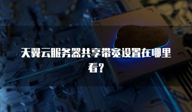 天翼云服务器共享带宽设置在哪里看？