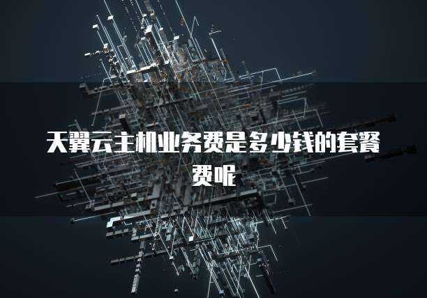 天翼云主机业务费是多少钱的套餐费呢