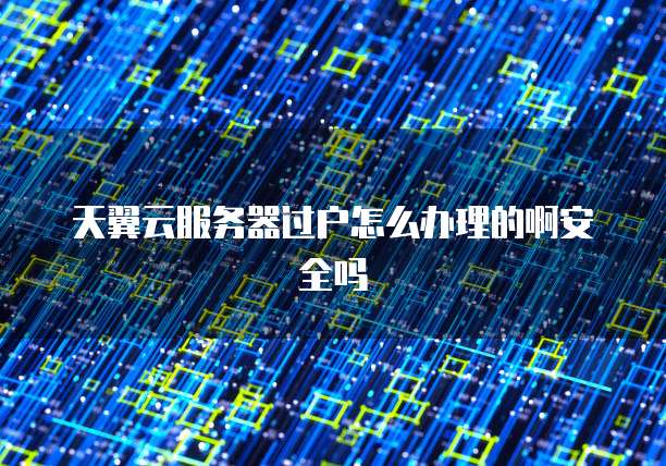 天翼云服务器过户怎么办理的啊安全吗