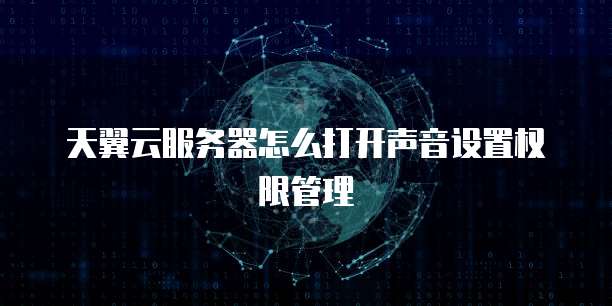 天翼云服务器怎么打开声音设置权限管理