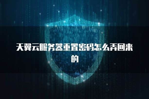天翼云服务器重置密码怎么弄回来的