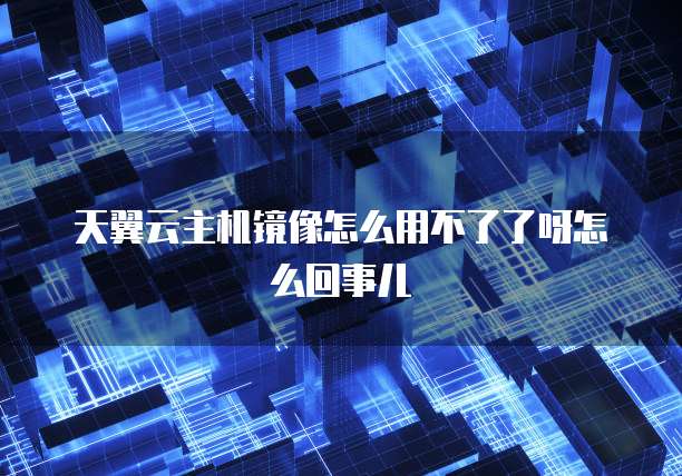 天翼云主机镜像怎么用不了了呀怎么回事儿