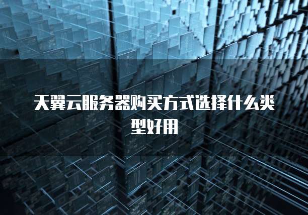 天翼云服务器购买方式选择什么类型好用