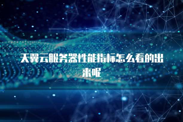 天翼云服务器性能指标怎么看的出来呢