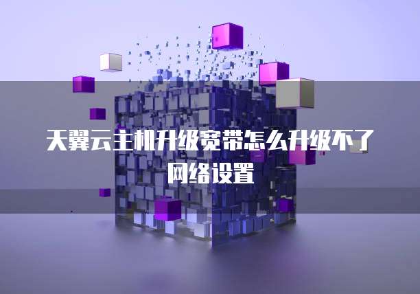 天翼云主机升级宽带怎么升级不了网络设置