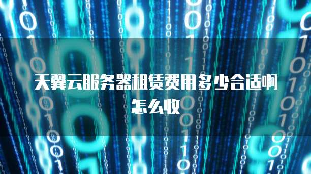 天翼云服务器租赁费用多少合适啊怎么收
