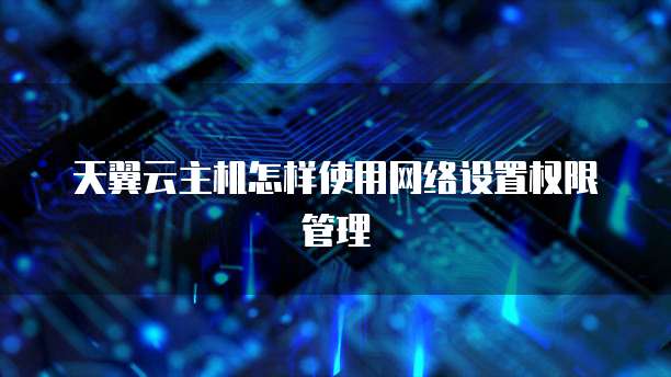天翼云主机怎样使用网络设置权限管理