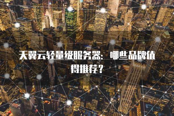 天翼云轻量级服务器：哪些品牌值得推荐？