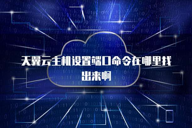 天翼云主机设置端口命令在哪里找出来啊