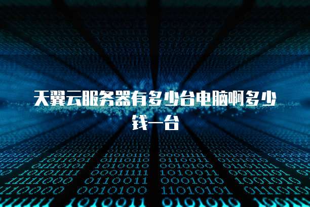 天翼云服务器有多少台电脑啊多少钱一台
