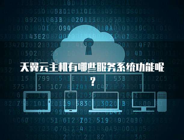 天翼云主机有哪些服务系统功能呢？