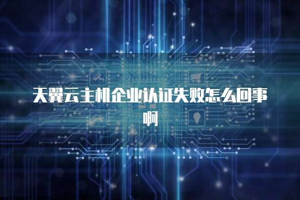 天翼云主机企业认证失败怎么回事啊