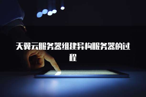 天翼云服务器组建异构服务器的过程