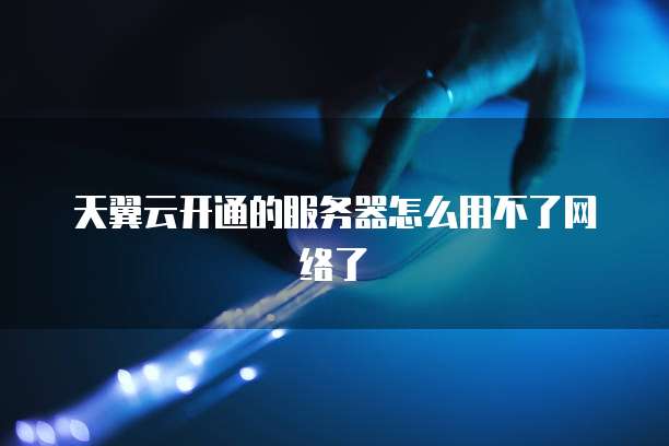 天翼云开通的服务器怎么用不了网络了