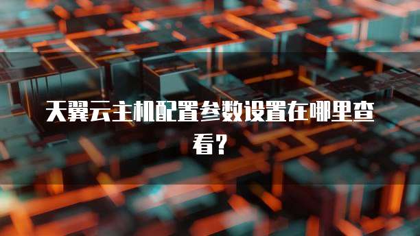 天翼云主机配置参数设置在哪里查看？