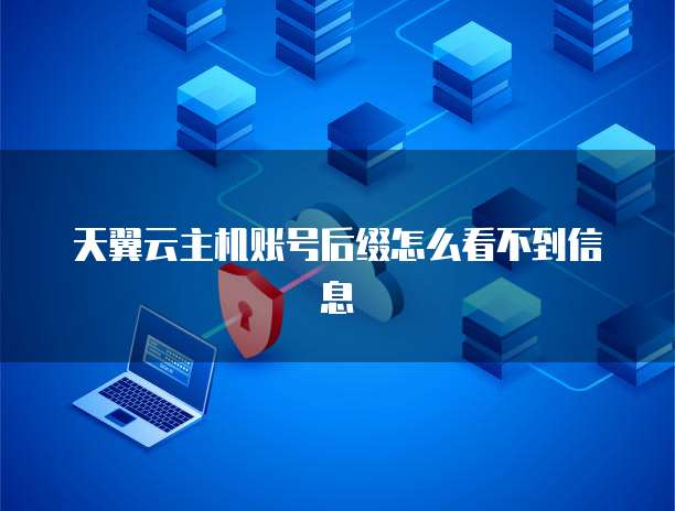 天翼云主机账号后缀怎么看不到信息