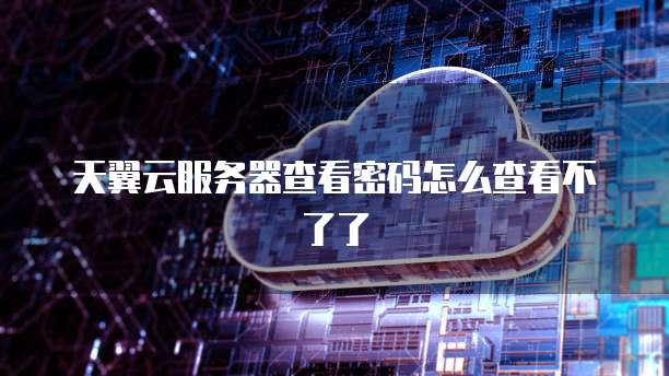 天翼云服务器查看密码怎么查看不了了