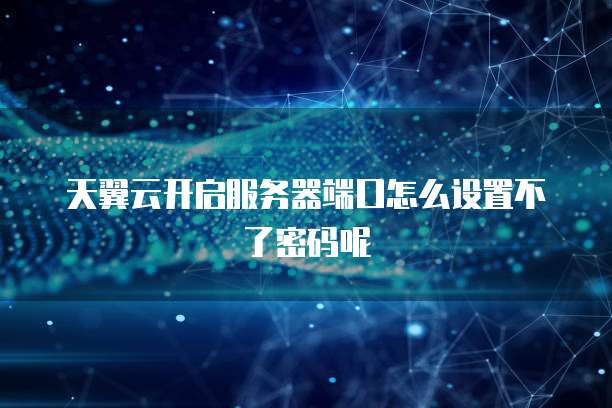天翼云开启服务器端口怎么设置不了密码呢