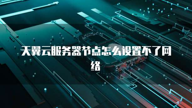 天翼云服务器节点怎么设置不了网络
