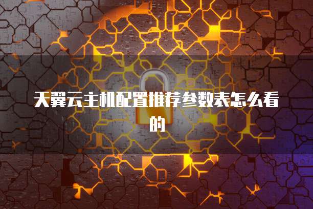 天翼云主机配置推荐参数表怎么看的
