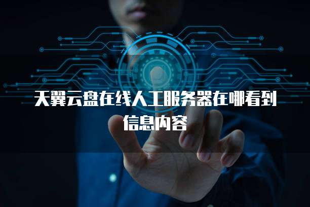 天翼云盘在线人工服务器在哪看到信息内容