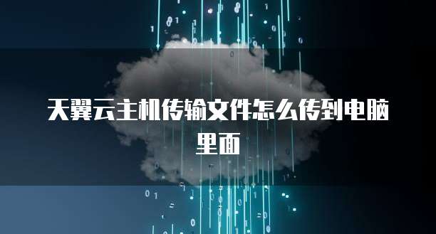 天翼云主机传输文件怎么传到电脑里面