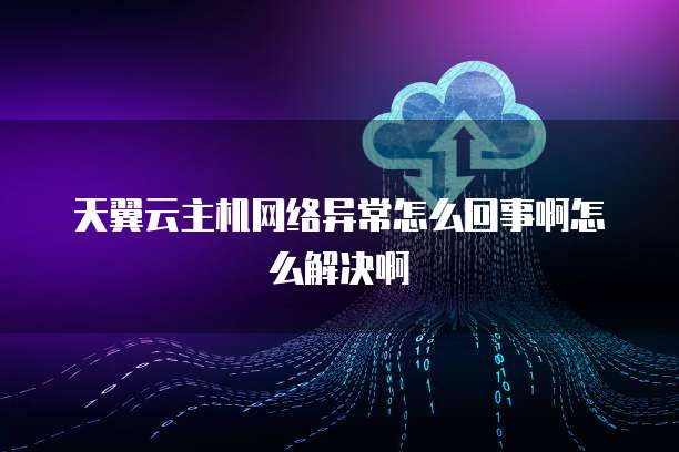 天翼云主机网络异常怎么回事啊怎么解决啊