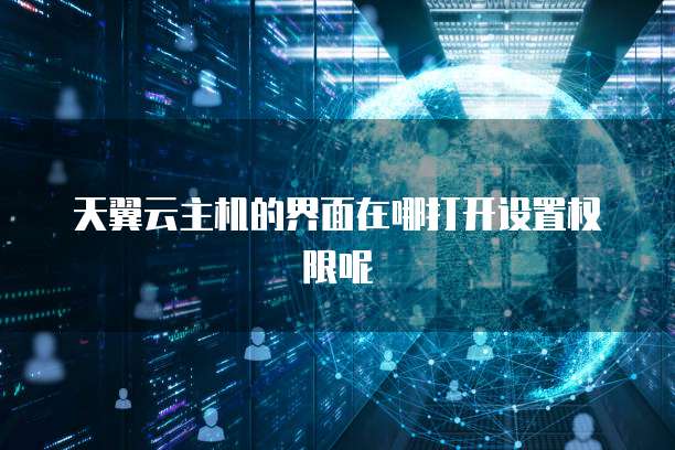 天翼云主机的界面在哪打开设置权限呢