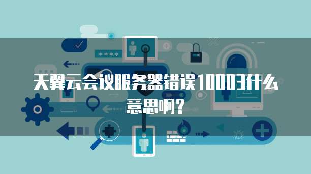 天翼云会议服务器错误10003什么意思啊？