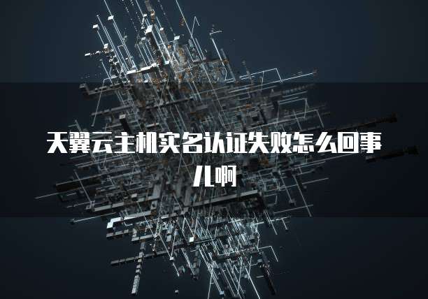 天翼云主机实名认证失败怎么回事儿啊