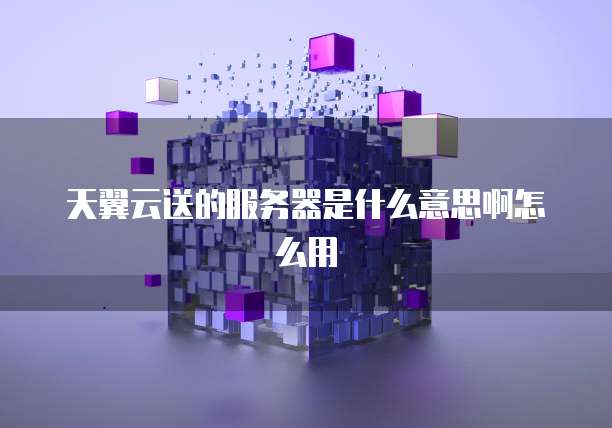 天翼云送的服务器是什么意思啊怎么用